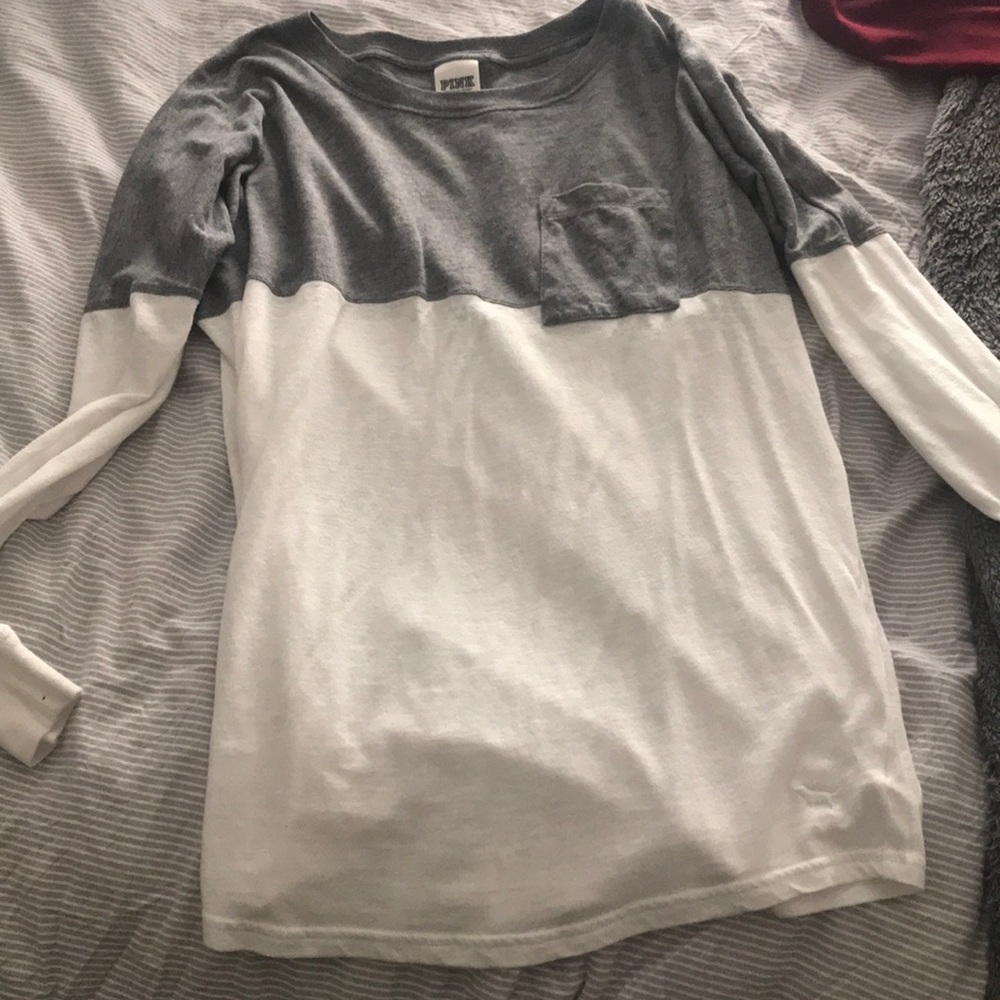 PINK long sleeve pocket tee